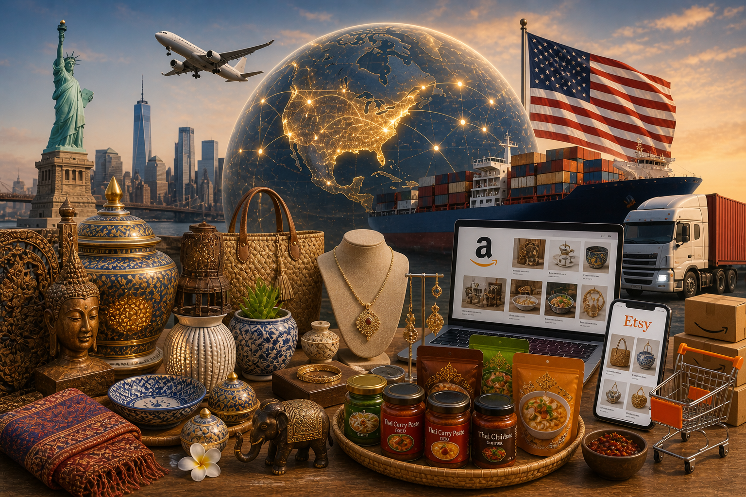 USA market — Amazon, Etsy, Asian grocery chains
